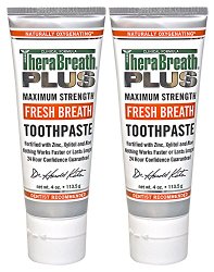 TheraBreath PLUS Professional Formula Fresh Breath Toothpaste – Extra Strength, 4 Ounce (Pack of 2)