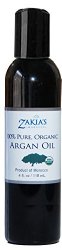 Zakia’s 100% Pure, Organic Argan Oil – 4 Oz / 118 Ml (Deodorized)
