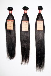 16″ 18″ 20″ inches 100% Virgin Brazilian Natural Straight Human Hair Weave Extension Unprocessed 3 pack Bundle Black