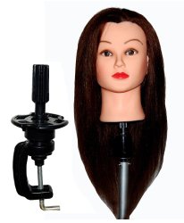 24 ” Cosmetology Mannequin Manikin Training Head with Human Hair with Table Clamp Holder – Bella