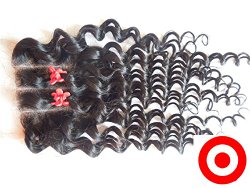 4″*4″ 3 way Part Lace Closure Bleached Knots Indian Virgin Human Hair Deep Wave Natural Colour (trademark:DaJun)