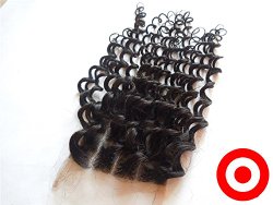 4″*4″ Lace Closure Bleached Knots 3 Part Chinese Virgin Human Hair Deep Wave Natural Colour (trademark:DaJun)