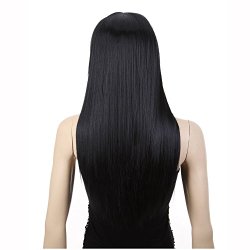 AGPtek® 24 inch Straight Long Beautiful Black Wig Hair