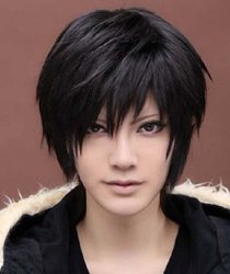 Amybria Men’s Beautiful Male Black Short Straight Hair Wig/Wigs Cosplay Party