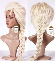 Anangel Free Hair Cap + Blonde Cosplay Wig Party Braid Hair Wigs