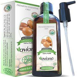 Avíanō Botanicals Argan Oil – 100% Pure & USDA Certified ORGANIC Moroccan Argan Oil – Large 100ml Bottle