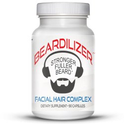 Beardilizer ® – #1 Facial Hair and Beard Growth Complex for Men – 90 Capsules Powerful Nutrients Blend