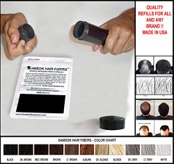 BLACK Hair Fiber Refill kit By Samson Large 25 Grams Made in USA Hair Loss Concealer