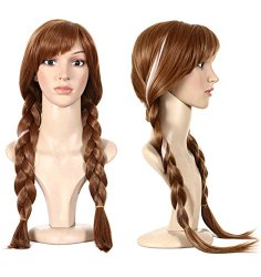 Blisstime® Princess Frozen Elsa Cosplay Anna Wig Brown Long Weaving Braid Costume Cosplay Wig with Free Hair Cap (Anna)