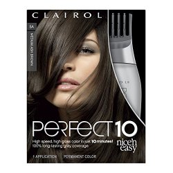 Clairol Perfect 10 By Nice ‘N Easy Hair Color 005a Medium Ash Brown 1 Kit, 1.000-Kit