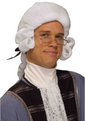 Forum Novelties Men’s Colonial George Washington Historical Costume Wig, White, One Size