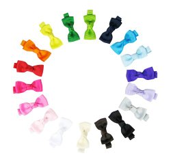 HipGirl Girls Bow Tie Hair Bow Clips, Barrettes (18pc 2″ Bow Tie Bow)