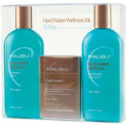 Malibu Hard Water Wellness Treatment Kit, 9 oz Shampoo, 9 oz Conditioner and 0.17 Hard Water Treatment