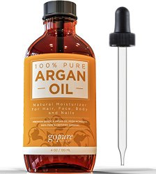 Organic Argan Oil – 4 fl oz – 100% Pure & Certified Organic Argan Oil For Hair, Skin and Nails – Cold Pressed – Triple Purified