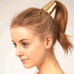Pixnor Punk Ponytail Holder Metal Opened Circle Cuff Golden Hair Band Golden