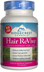 RidgeCrest Herbals Hair Revive Natural Defense Fights Women’s Hair Loss Veg Caps 120