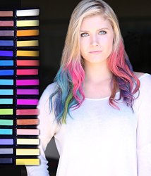 Royie Temporary Hair Chalk Set Non-toxic Rainbow Colored Dye Pastel 32 Piece Professional Salon Kit
