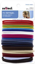 Scunci Effortless Beauty Thick Hair No-damage Bright Elastics, 5Mm, 24-Count