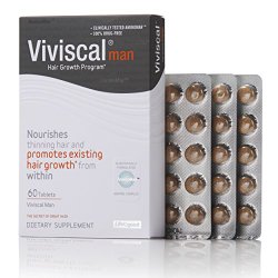 Viviscal Man #1 Hair Dietary Supplements Pills for Thinning Hair Hair Vitamins Hair Supplements for Men Great for Thinning – Balding Hair, 100% Drug Free, 60-tabs