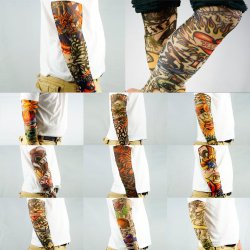 10pc Fake Temporary Tattoo Sleeves Body Art Arm Stockings Accessories by Kare&Kind – Designs Tribal, Dragon, Skull, and Etc.