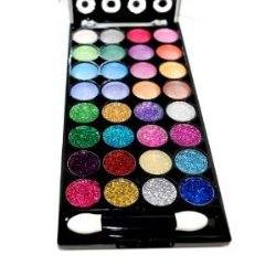 32 Color Design Neon Glitter & Plain Eyeshadow Makeup Kit + Extra 32 Color Eyeshadow Set