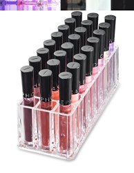 Acrylic Lip Gloss Organizer and Beauty Care Organizer – 24 Space Storage byAlegoryTM (Clear)