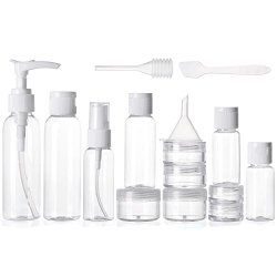 Alink 16 Piece Travel Bottle Set – Lightweight Hygiene Essentials and Cosmetic Container Set for Travelling – 16 Piece Compact Kit with Waterproof Transparent Pouch