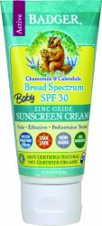 Badger Baby Sunscreen Cream – SPF 30 – All Natural & Certified Organic,2.9 fl.oz