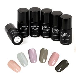 BMC 6pc Nude Color Themed UV/LED Nail Lacquer Gel Polish Master Set – Oasis Collection