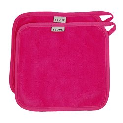 Clean Skin and Remove Makeup, Sunscreen, Dirt and Oils with Just Water. Best Reusable Face Cloths by Elume ~ Pack of 2