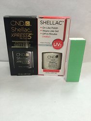 Cnd Shellac Mother of Pearl Xpress Top Coat Set of 2 Plus Free Shiner Buffer
