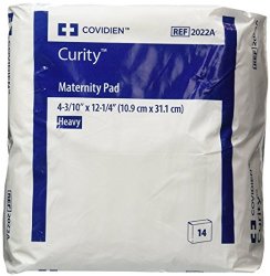 Covidien Curity Maternity Pad Heavy 4.33″ x 12.25″ (3 Packs of 14 Pads)