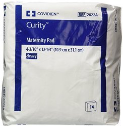 Covidien Curity Maternity Pad Heavy 4.33″ x 12.25″ (Bag of 14 Pads)