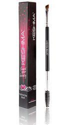 Duo Eyebrow Brush by Keshima Premium Quality Angled Eye Brow Brush and Spoolie Brush