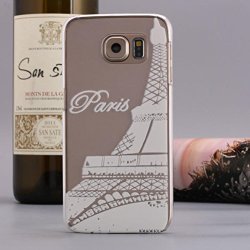 Galaxy S6 Case,AutumnFall® White Eiffel Tower Pattern Hard Back Case Cover -For Samsung Galaxy S6