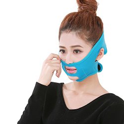 Genesis Seller V Line Facial Mask Half Face Slimming Cheek Mask Chin Belt Sheet Anti Wrinkle Face Lift Up (Blue)