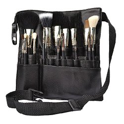 Hotrose® 22 Pockets Professional Cosmetic Makeup Brush Bag with Artist Belt Strap for Women