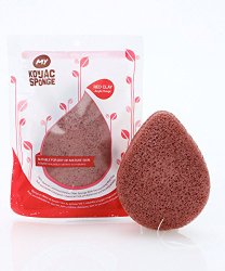 MY Konjac Sponge All Natural French Red Clay Facial Sponge for Dry or Mature Skin
