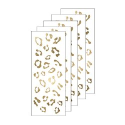 Orginal Fashiontats Metallic Gold Jewelry Temporary Tattoos – Cheetah Print 5 Pack