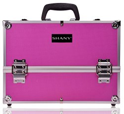 SHANY Essential Pro Makeup Train Case with Shoulder Strap and Locks – Pink