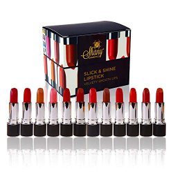 SHANY Slick & Shine Lipstick Set – Set of 12 Famous Colors