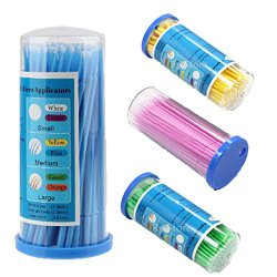 XX Shop Disposable Micro Brushes Cotton Swab Applicators Tube for Eyelash Extension Glue Removal Lashes Graft Tools X4 Tubes (400Pcs)