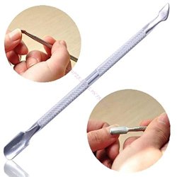 1 X Double-ended Cuticle Remover Nail Pusher Spoon Manicure Pedicure Care Tool