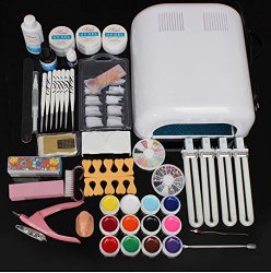 220V 36W UV Gel Dryer Lamp Nail Art Tips Cuticle Manicure Tool Set Kit By GokuStore