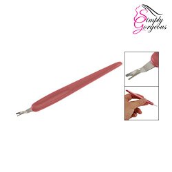 Cuticle pusher trimmer tool with sharp v-shaped blade