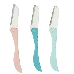 G2Plus® Face & Eyebrow Hair Folding Shaper Razor Knife Shaver Trimmer Shaving Grooming Remover Kit for Fashion Women Ladies-3 Pack