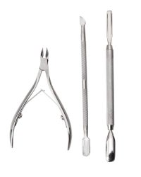 Great Value And Quality Set of 3 Stainless Steel Manicure Nails Tools Including Cuticles Pushers Cutters Nippers By VAGA