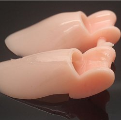 HiiBaby®2 x Silicone Gel Toes Cushion Pad Bunion Protector Toe Separator Bunion Splints Hallux Valgus Toes Care Novelty Gel Bunion Protectors (Skin)