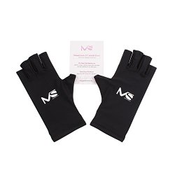 MelodySusie® UV Shield Glove Anti UV Glove for Gel Manicures with UV/LED Lamps (Classic Black)
