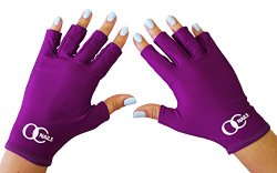 OC Nails UV Shield Glove (AMETHYST) Anti UV Glove for Gel Manicures with UV/LED Lamps